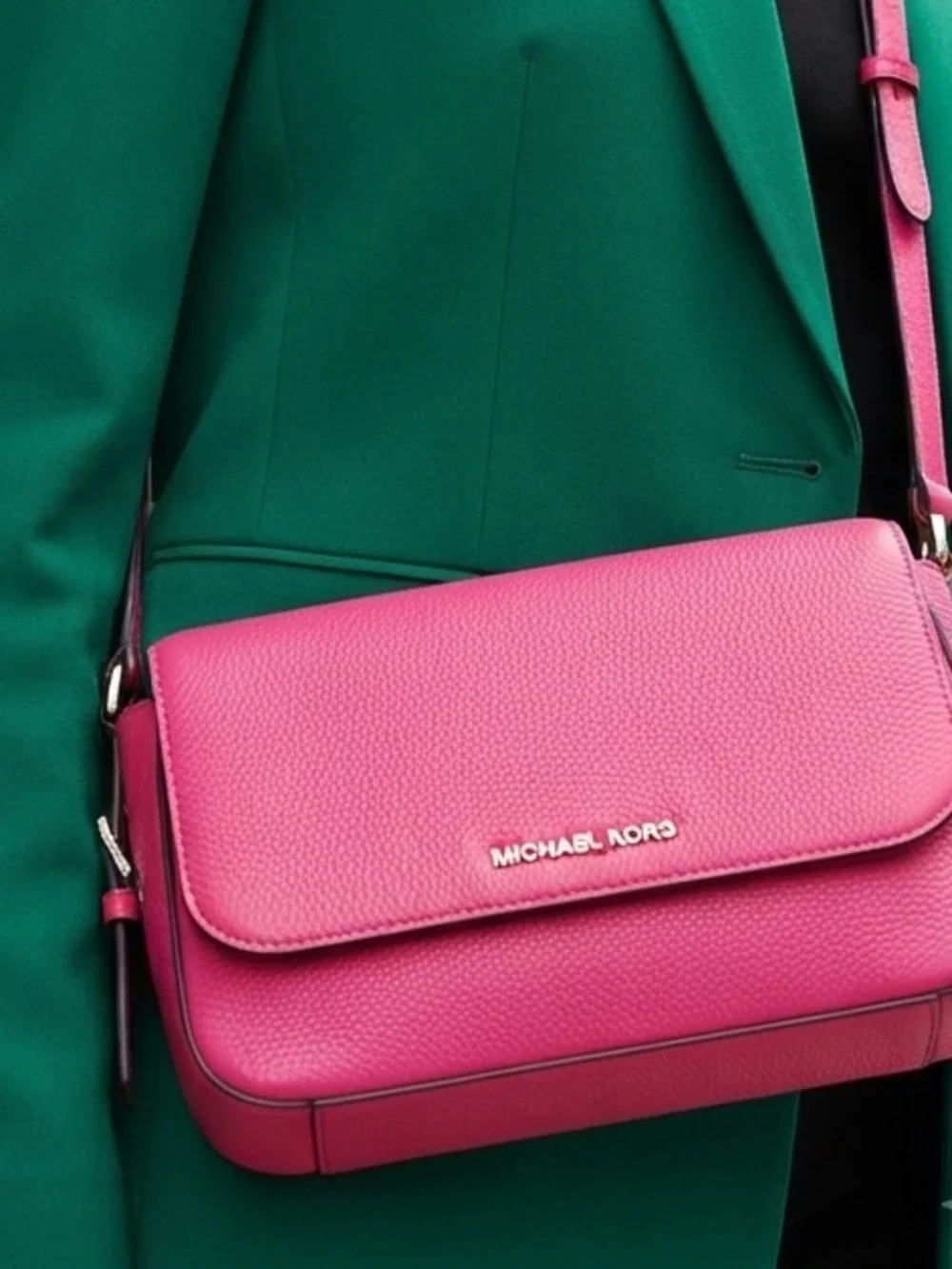 Michael Kors Pink Pebbled Leather Crossbody Bag
